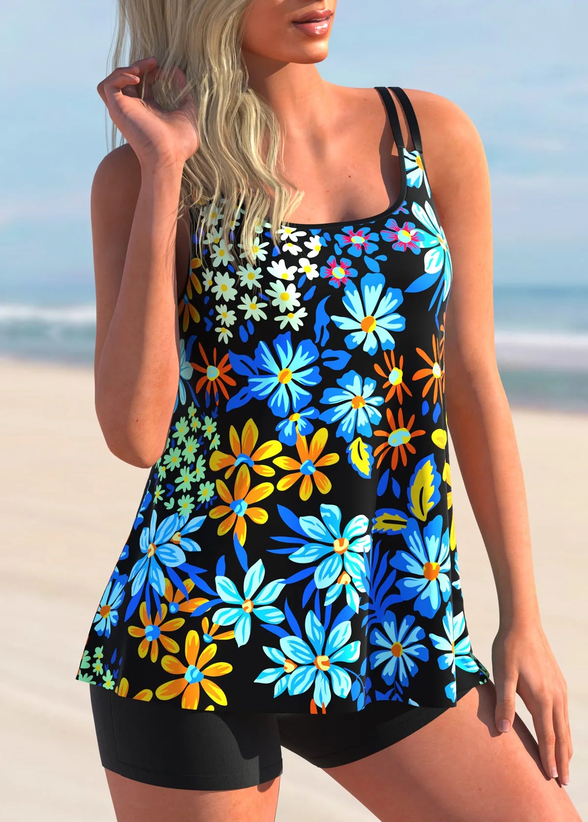 Two-piece Bikini Swimsuit for Women Summer Sexy Tankini  Patchwork Multi-Color Sexy Bikini  Vacation Swimsuit Summer Beachwear