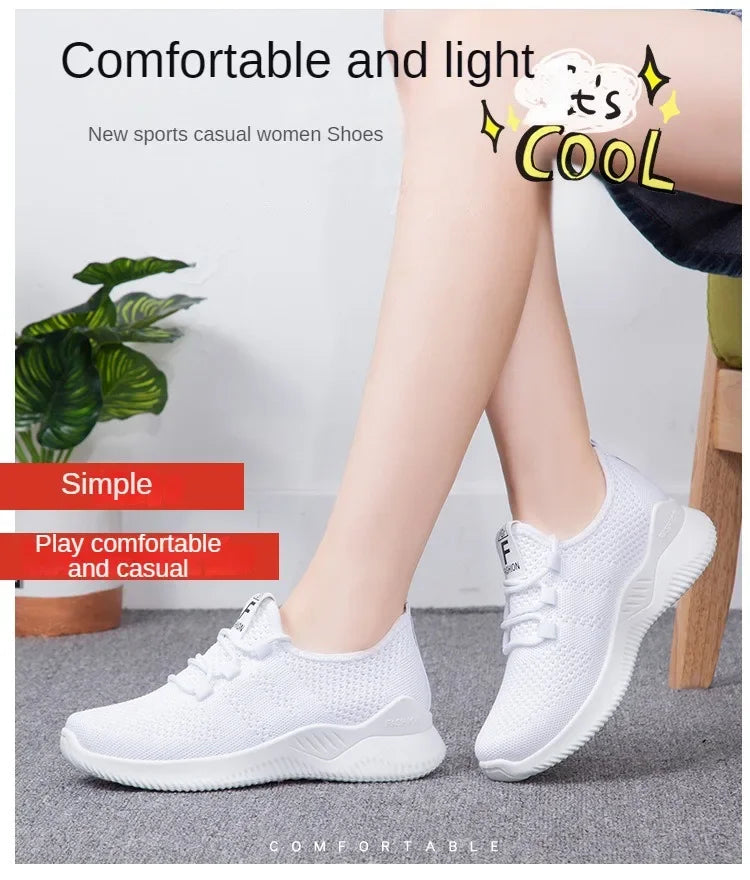 Women Casual Shoes Fashion Breathable Walking Mesh Flat Shoes Sneakers Women 2026 Gym Vulcanized Shoes Purple Female Footwear