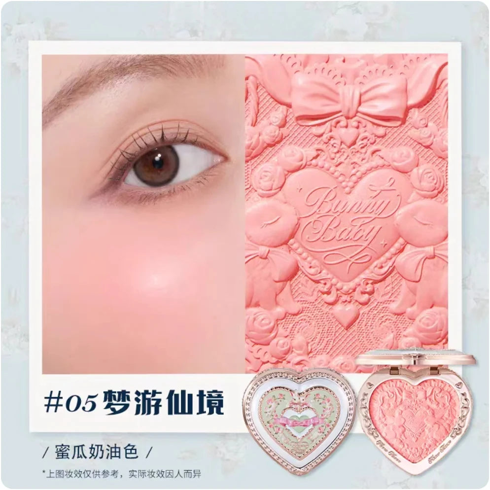 Flower Knows Bunny Garden Collection blush Lyophilized Silk Natural Look Facial Makeup Original Cosmetics
