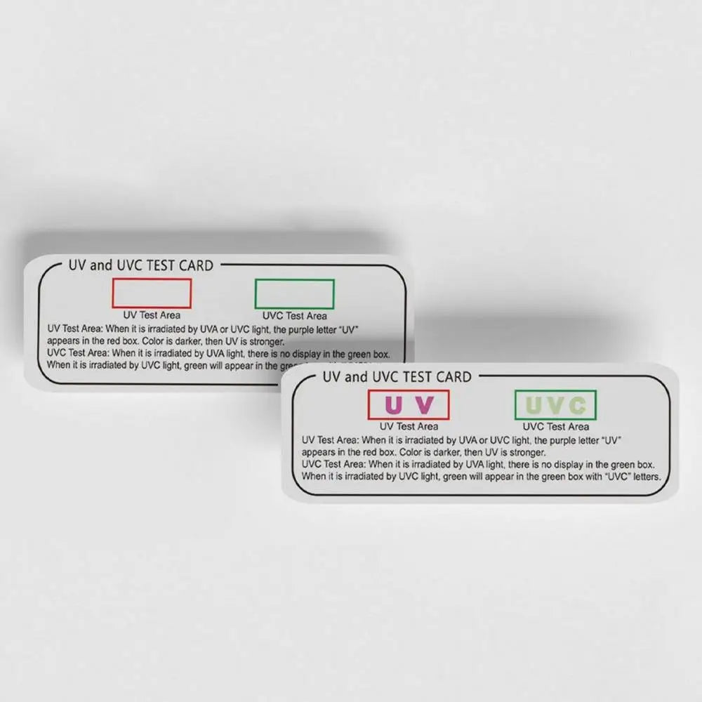 5 Pcs UVA UVC Test Cards White Light Ultra-violet Test Cards Light Wavelength Indicator Cards UV Intensity Tester Accessories