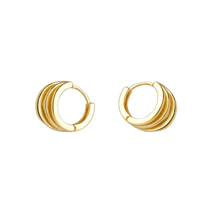 925 Sterling Silver Three layers Earrings Simple Temperament Exquisite Hot Semale Sexy Jewelry Gift
