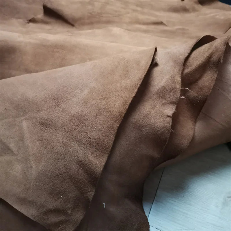 1mm Brown Black Sheep Suede .Top Leather.Real Leather Fabric.Handmade DIY For Clothes Inside.Package Edge.Whole Sheepskin