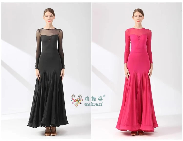 Ballroom Dance Performance Dresses Women Simple Style Waltz Dancing Wear Adult Elegant Ballroom Competition Social Dancing Dress