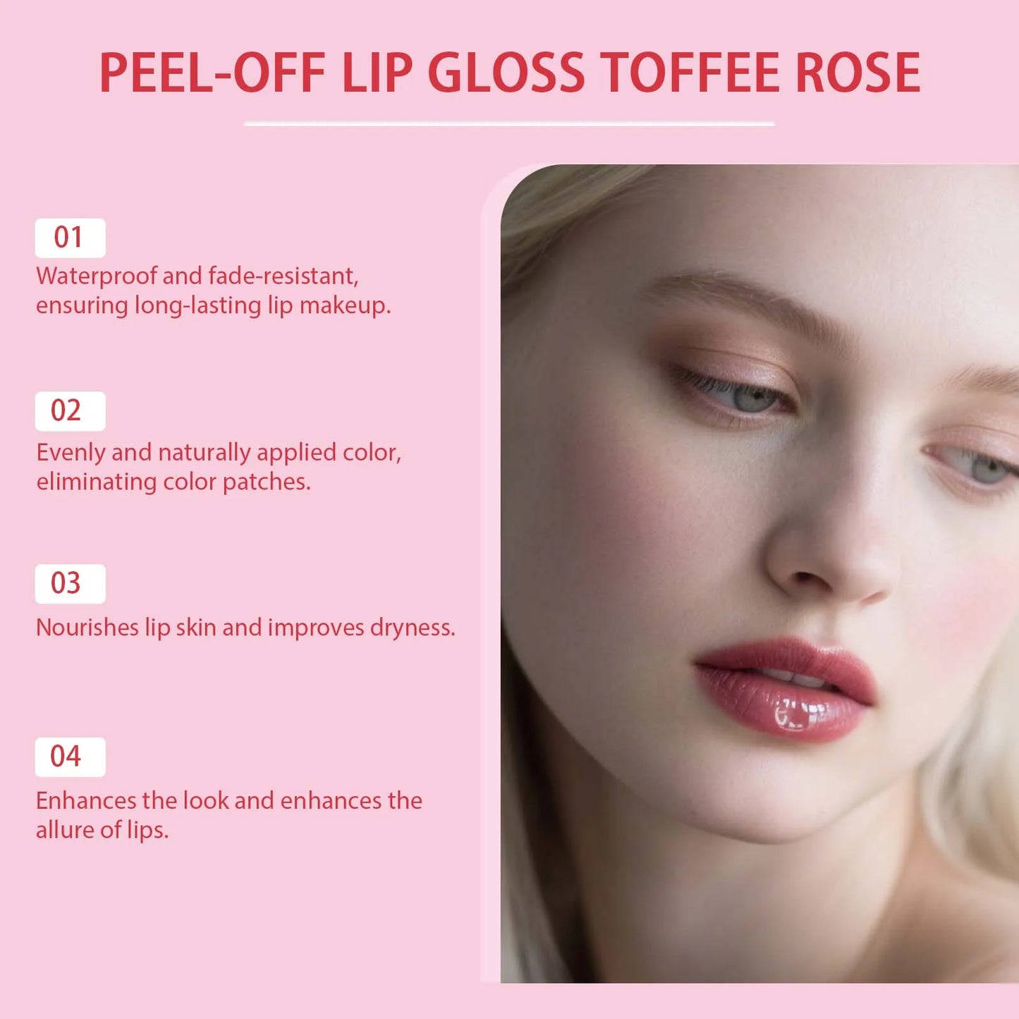Tear off Lip Gloss Waterproof Long Lasting Peel off Liquid Lipstick Easy to Color Nourishing Lip Reduce Dryness Cosmetics