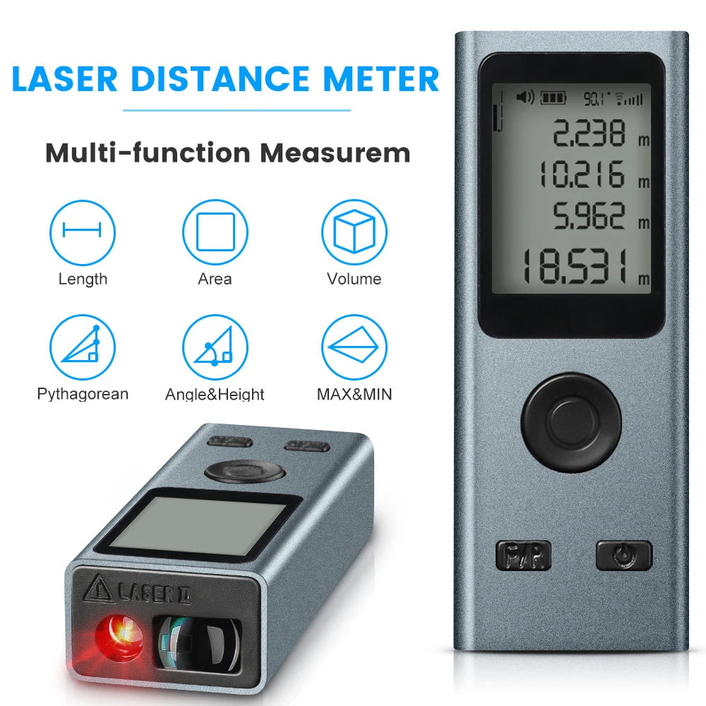 Laser Distance Meter 25M 30M 40M 50M 60M Laser Rangefinder USB Charging Multifunction Trena Laser Range Finder Measuring Tool