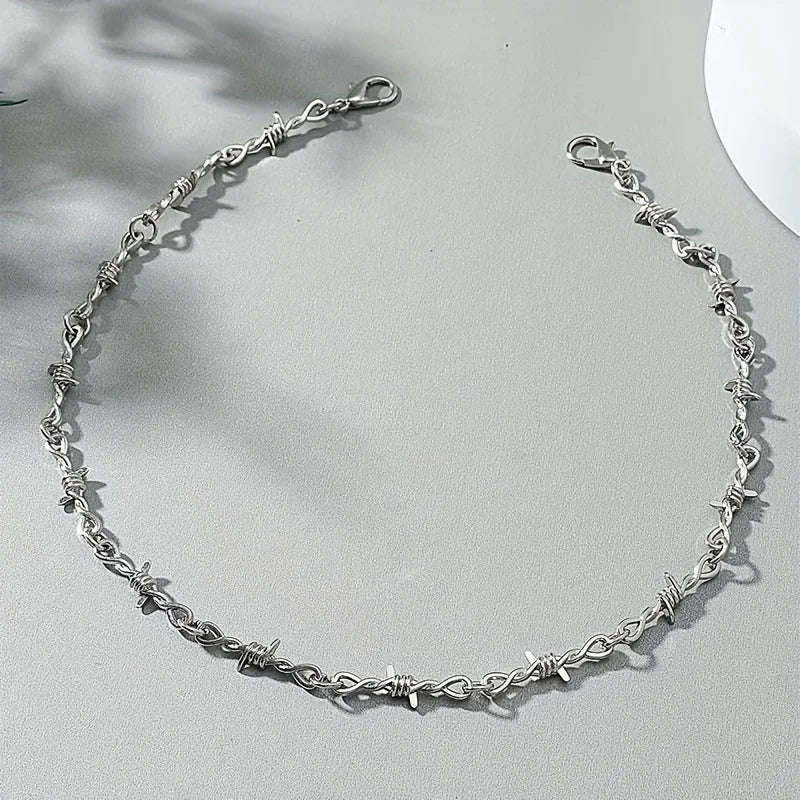Thorn Necklace Barbed Collarbone Chain  Decorative for Holiday Party Gift Men and Women Accessories
