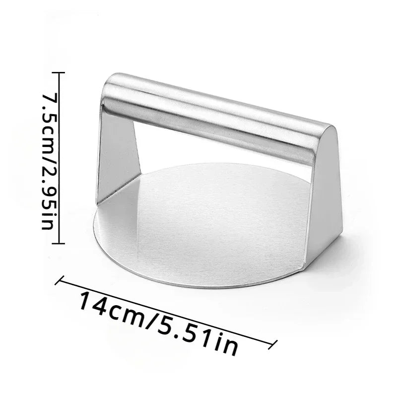 304 Stainless Steel Food Graded Smash Hamburger Presser Hamburger Patties Meat Masher Circular Meat Press Mold Burger Press