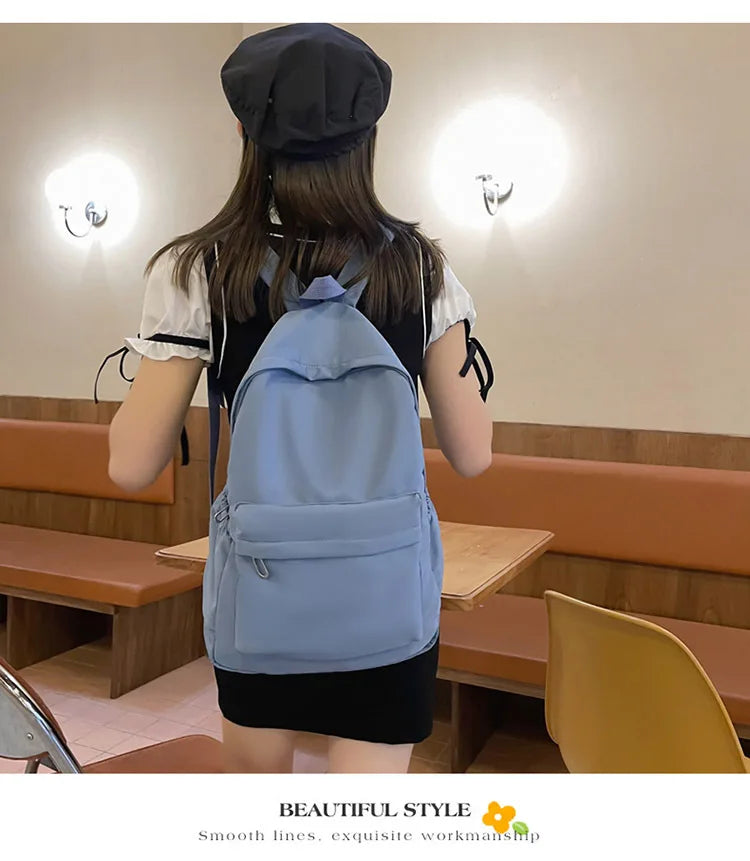 Fashion Canvas Backpack for Women Anti-theft School Shoulder Bag for Teenage Girls New Style Female School Backpack