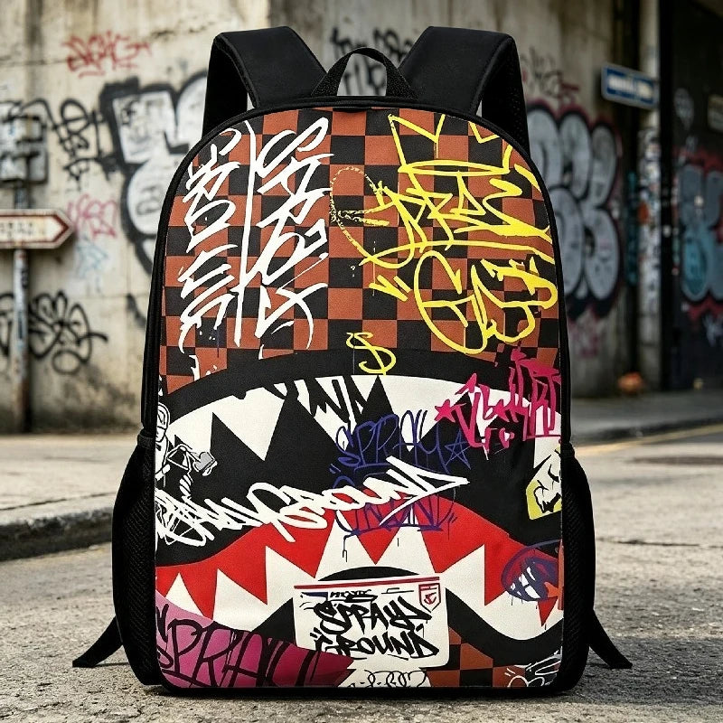 2026 New Summer New Popular Graffiti Schoolbag for Primary School Students with Large Capacity Graffiti Printing Kids Backpack