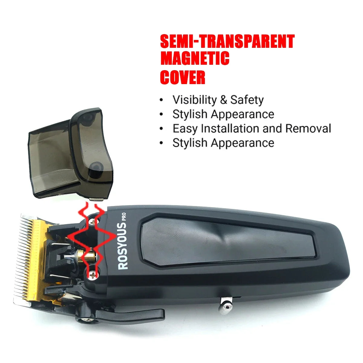 Professional Electric Hair Clipper 106 Hair Trimmer for Man 7500RPM with Base 5-adjusted DLC Blade Barber Machine