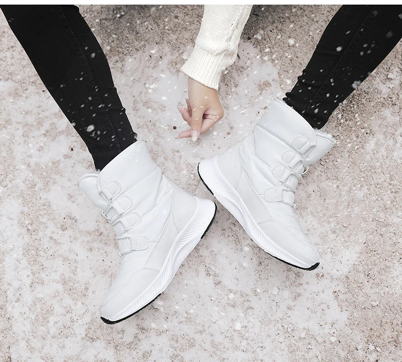 2026 Women's Shoes Winter Fashion Ankle Boots Women Keep Warm Female Lace Up Waterproof Boots Ankle Shoes Street Nurse Boots