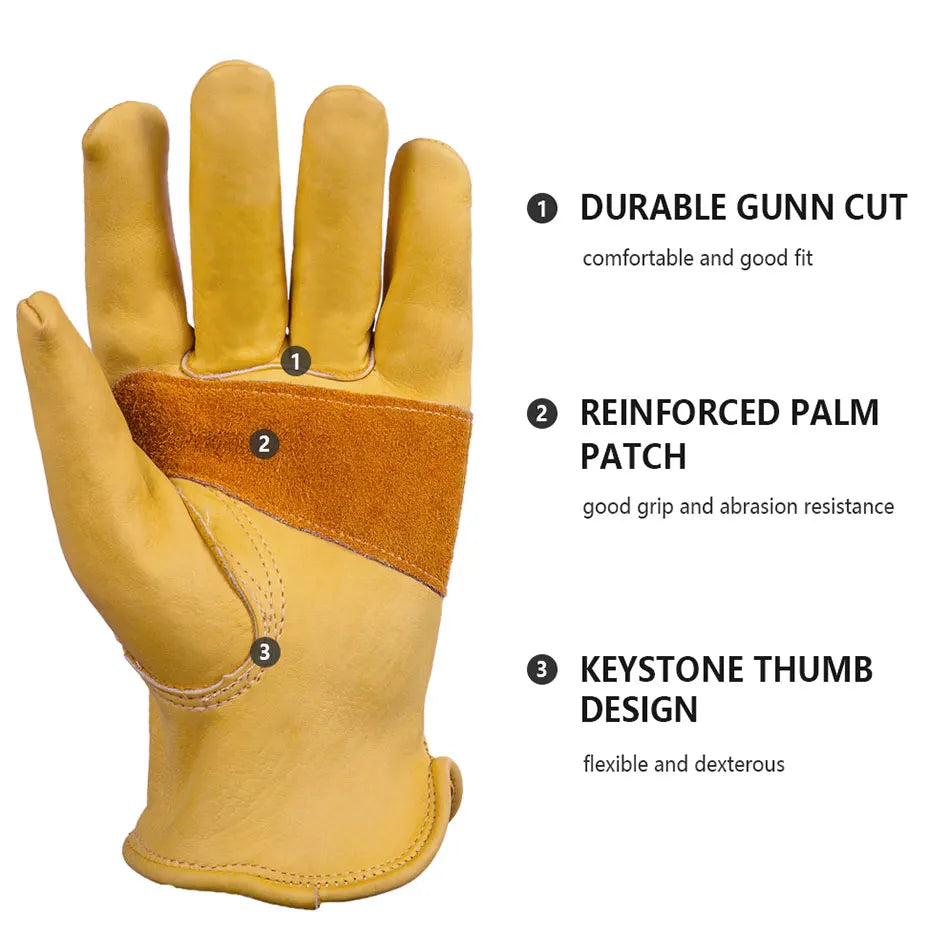 Cowhide Motorcycle Gloves Breathable Gloves Racing Gloves Outdoor Sports Protection Hunting Multipurpose Working Security Gloves