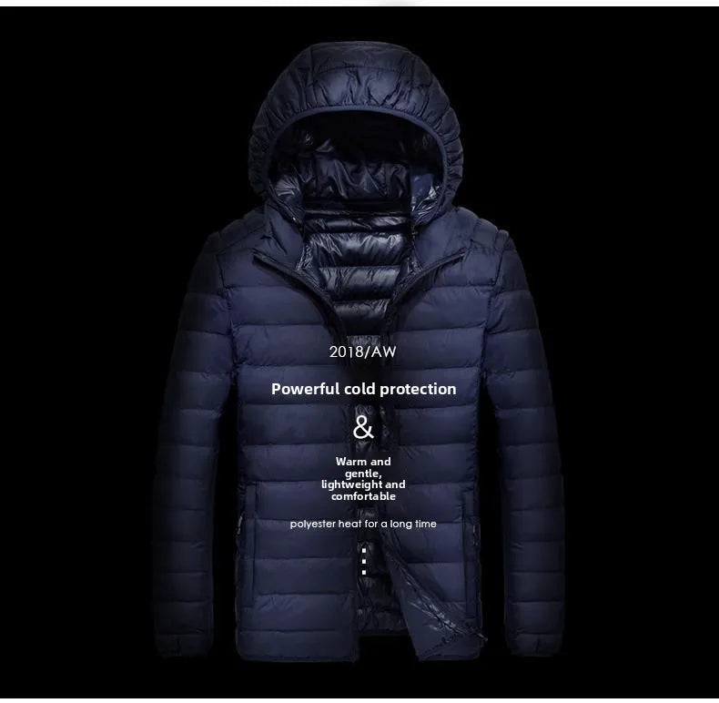 Men's Lightweight down Cotton Jaet ort Sle Casual Hooded Coat Haome Cotton Outerwear Winter New Arrival