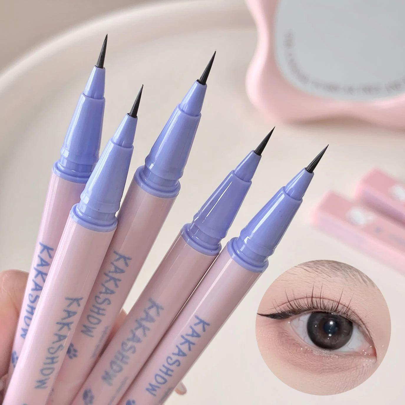 Ultra Slender Liquid Eyeliner Fast Drying Smooth Waterproof Eyeliner Pen Long Lasting Black Brown Lower Eyelash Pen Cosmetics