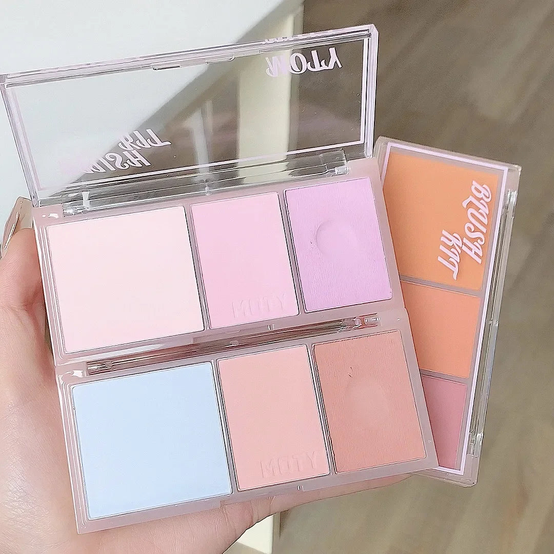 Pink Series 3 Colors Blush Makeup Palette Mashed Potato Texture Matte Cheek Tint Contour Shadow Blusher Cosmetics Rouge Powder