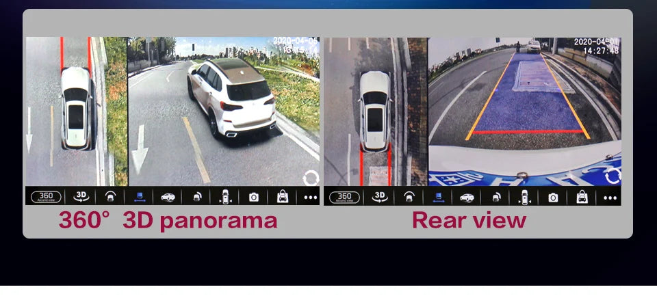 AHD 1080p 3D 360 degrees Surround Bird View Car Camera Panoramic Left Right Front Rear 4-way Camera For Car Android Player