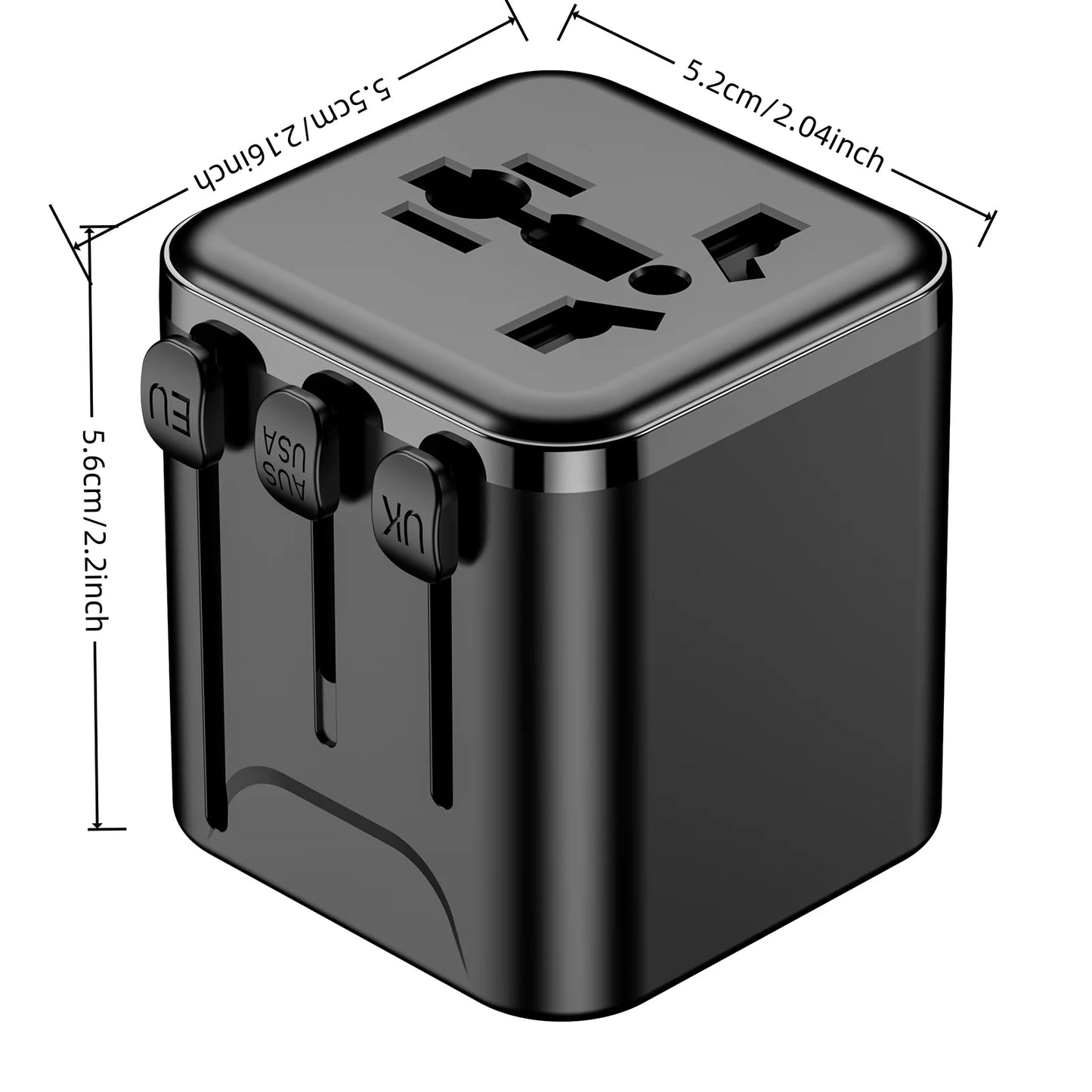 European Travel Plug Adapter - International Power Adapter Worldwide Charger Without USB, Travel Essentials for US,AUS,EU,UK
