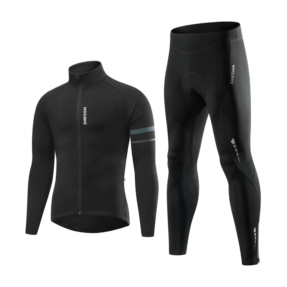 WOSAWE Winter Autumn Cycling Clothes Riding Suits Bicycle Men Long Sleeves Jacket Thickening Windproof Bike Jackets