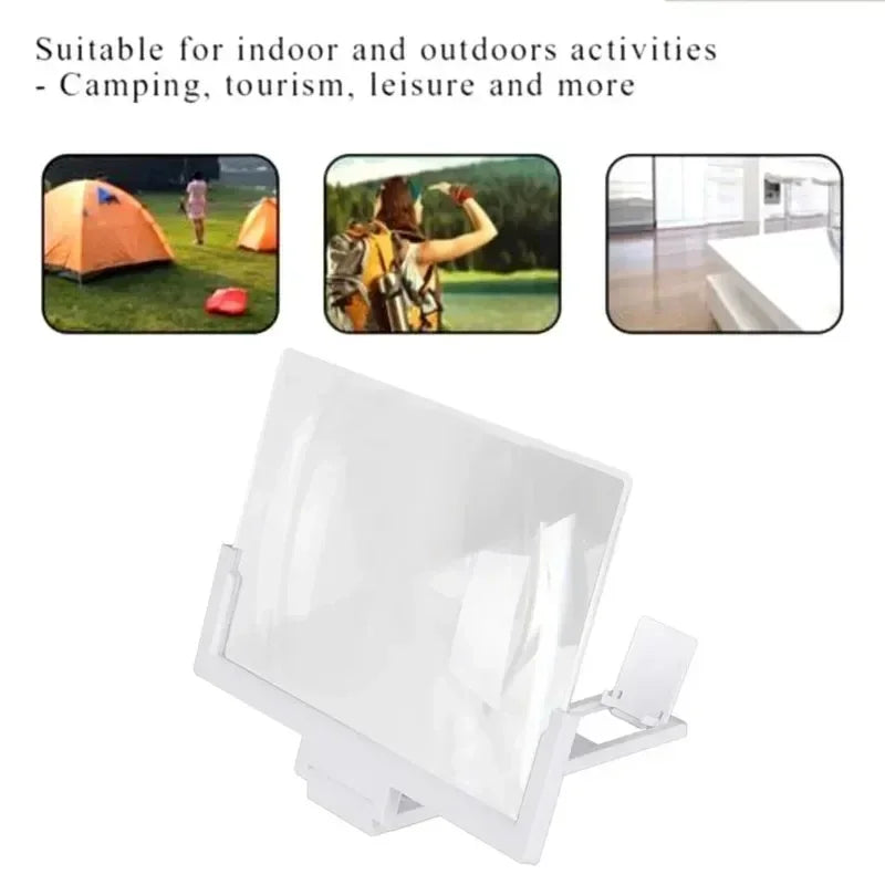 12-14" Screen Magnifier for Cell Phone Stand Magnifying Projector Screen Enlarger Expander for Movies, Videos, and Gaming