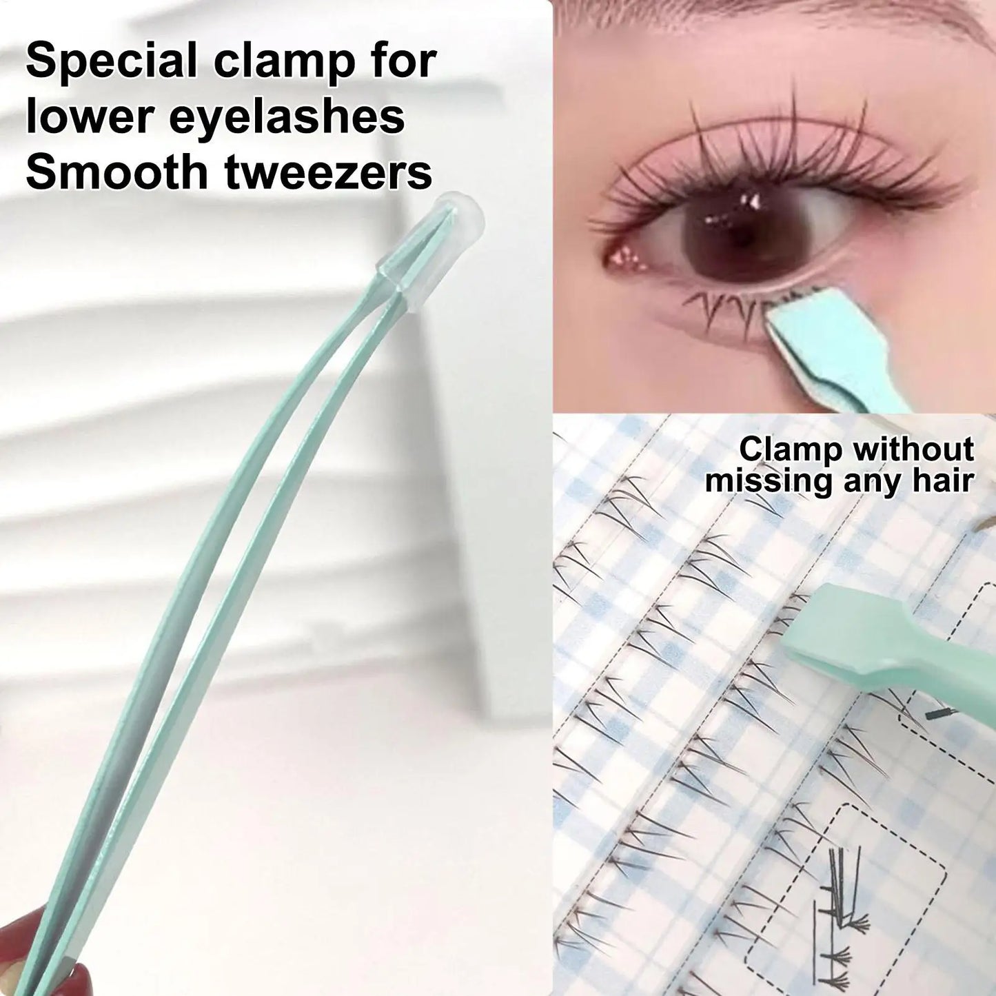 Lash Applicator Tool Eyelash Cluster Applicator Tweezers Non Slip Precise Professional Makeup Tool for Travel Salon Separating