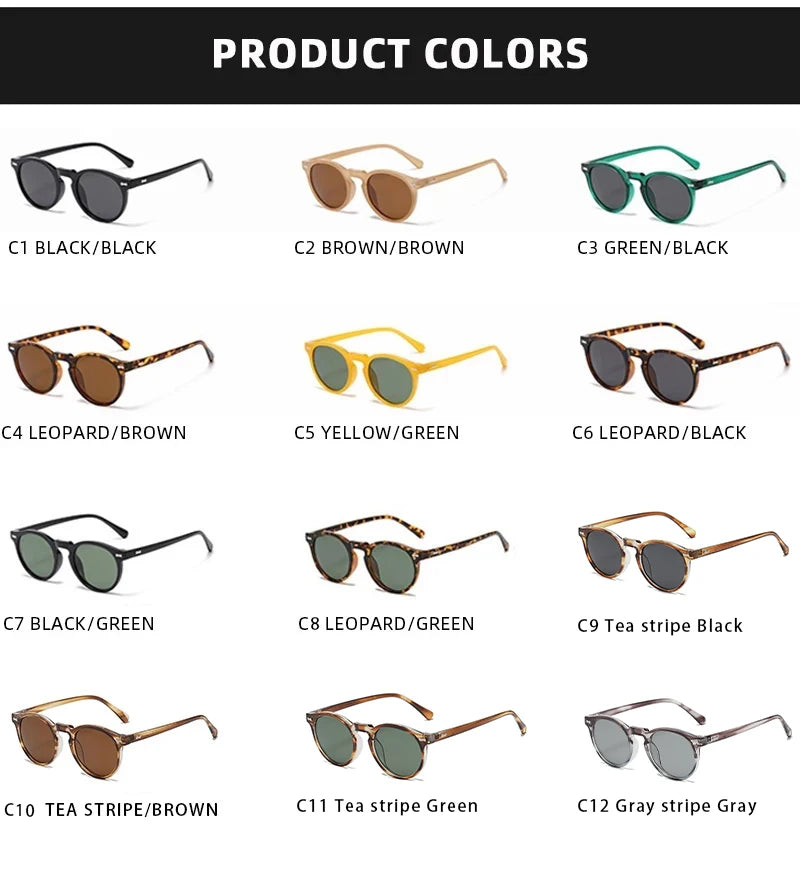 New Retro Polarized Sunglasses Men Women Fashion Small Round Sun Glasses For Male Female Literary Vintage Shades Driving Eyewear