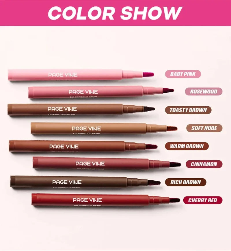 Matte Velvet Lipliner Pencil Red Nude Contour Tint Lipstick Waterproof Lasting Non-stick Cup Moisturising Lip Contour Pen Makeup