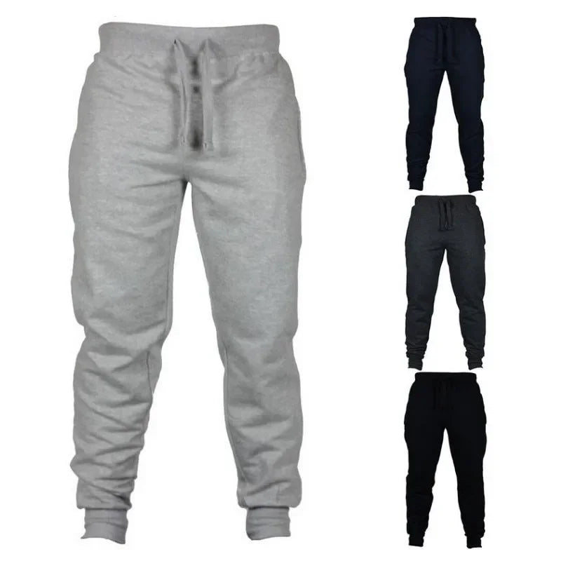 Autumn and winter Men Warm Casual Pants Fitness Sportswear Tracksuit Bottoms    Trousers Black Gyms Jogger Pants