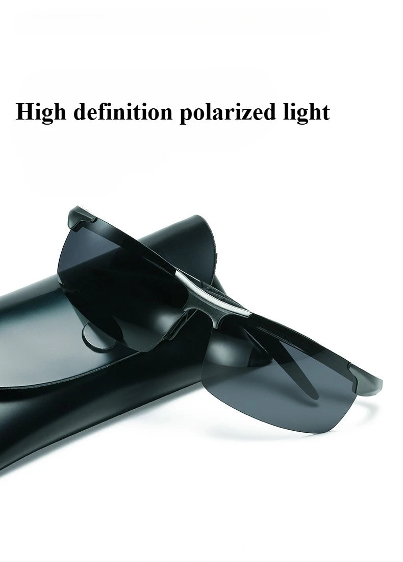 Men's Polarized Protective Glasses UV Sunshade Glasses Trendy Outdoor Cycling Driving GlassesAluminum Magnesium Sunglasses