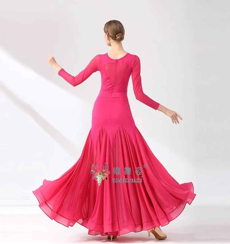 Ballroom Dance Performance Dresses Women Simple Style Waltz Dancing Wear Adult Elegant Ballroom Competition Social Dancing Dress