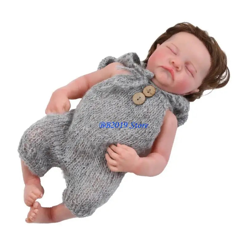 Q0KB 18-inch Reborns Baby Doll Newborn Boy Girl Realistic Sleeping Infant Soft Silicone Full Body Babies Toy Gift