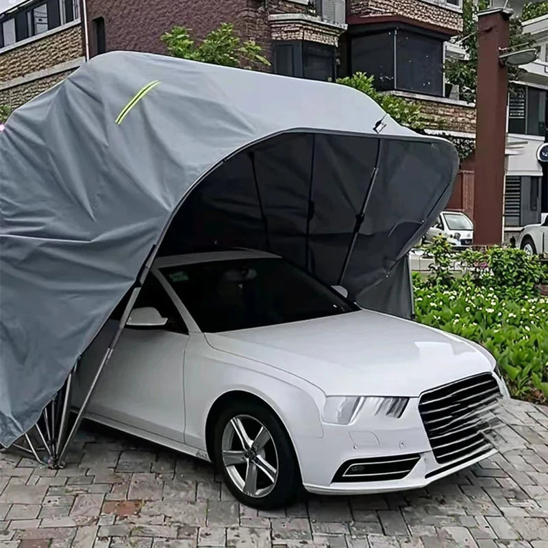 Modern Portable Carport Tent With Top Canopy Cover Heat Treated Metal Frame For Outdoor Car & Motorcycle Parking Garage Storage