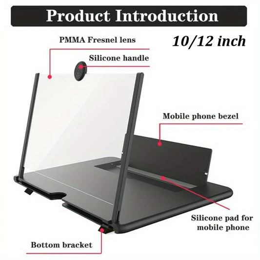 Mobile Phone Screen Amplifier 10/12 inch Multi Functional HD Amplifier HD Screen Magnifying Glass Anti Blue Light Eye Protection