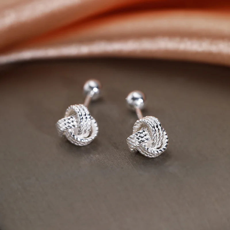 S925 Sterling Silver Implies Peace and Good Luck Cross Screw Stud Earring for Women Fine Jewelry High Luxury Vintage Accessories