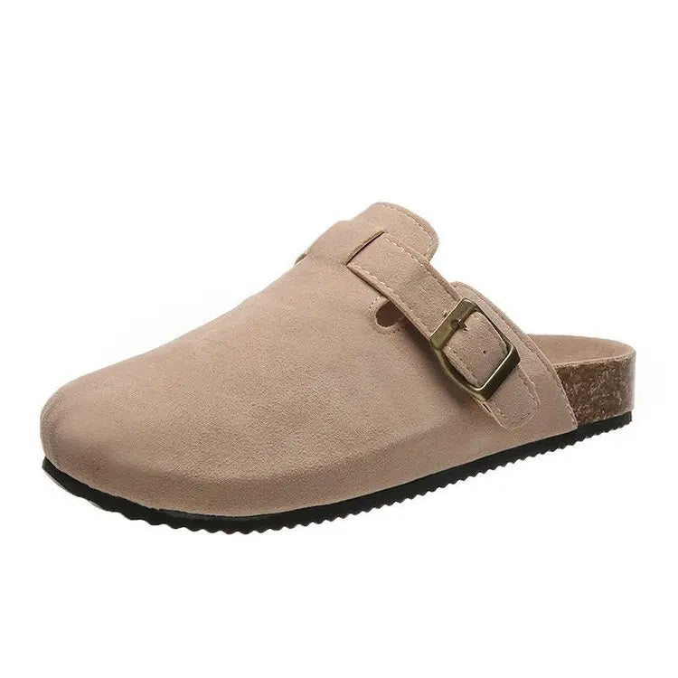 Cork Footbed Slippers For Women Men Fashion Clogs Leather Mules Female Home Street Shoes With Arch Support Indoor Outdoor Slides
