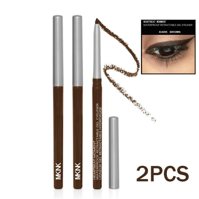 1-3pc Waterproof Black Eyeliner Pencil Smudge-proof Long-lasting Dark Brown Cream Gel Eye Liner Pen Beginner-Friendly Eye Makeup