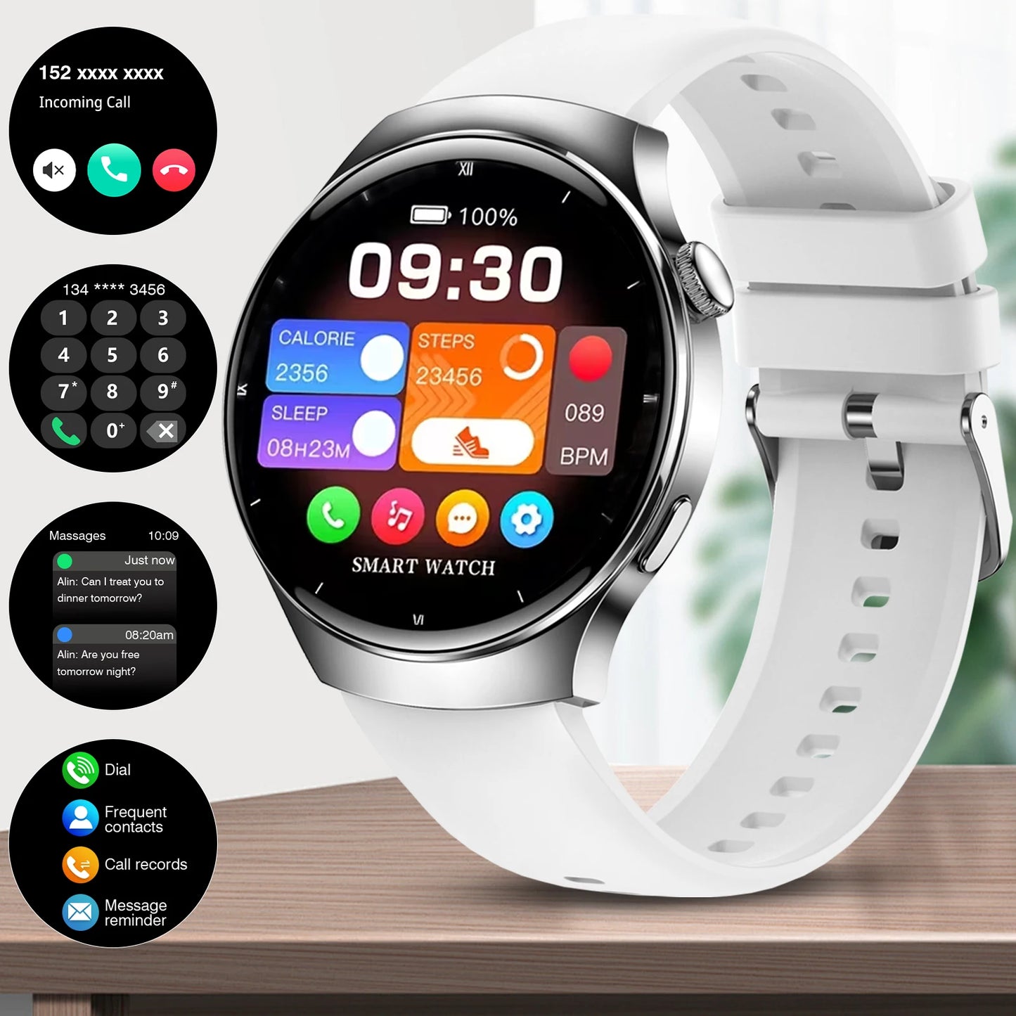 Smart Watch, 1.5 " Smartwatches for Men (Answer/Make Calls), Sports Modes with Fitness Tracker Watch, Life Waterproof Activity