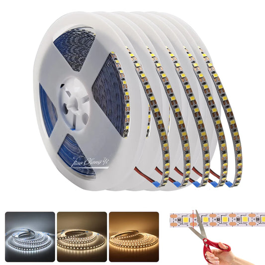 2835 LED Strip light 24V 120LEDs/m 1 LED Cut Super Bright  5mm 8mm PCB Flexible Tape LED Light  White/Natural White 1-10M