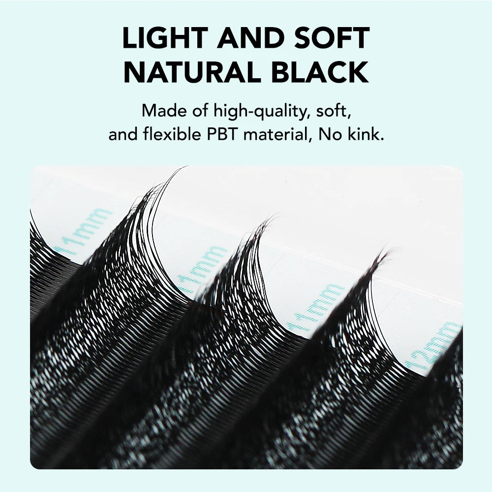 NATUHANA Camellia 3D/4D/5D W-Shape Lashes C/D/L/LU Curl Premade Fan Eyelashes Extension Soft Lightweight Eyelash For Wholesale
