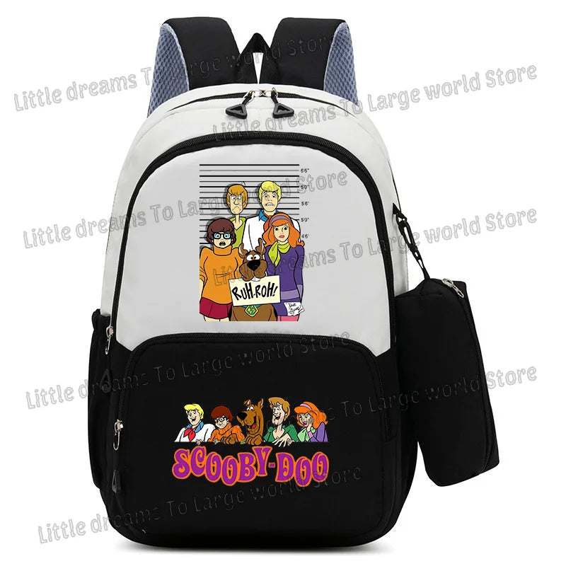 Scooby Doo Schoolbag Large Capacity Casual Bookbag with Pencil Bag Student Sport Travel Cartoon Dog Backpack Back To School Gift
