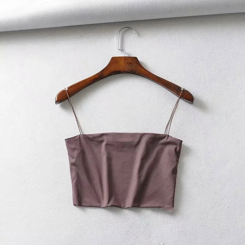Summer Women's Crop Top Sexy Elastic Cotton Camis Sleeveless Short Tank Top Bar