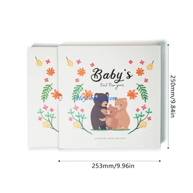 Q1FE Memory Book for Baby Boy Girl Baby Milestones Book to Record Every Event Journal Scrapbook Photo Album