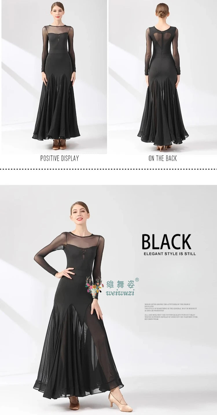 Ballroom Dance Performance Dresses Women Simple Style Waltz Dancing Wear Adult Elegant Ballroom Competition Social Dancing Dress