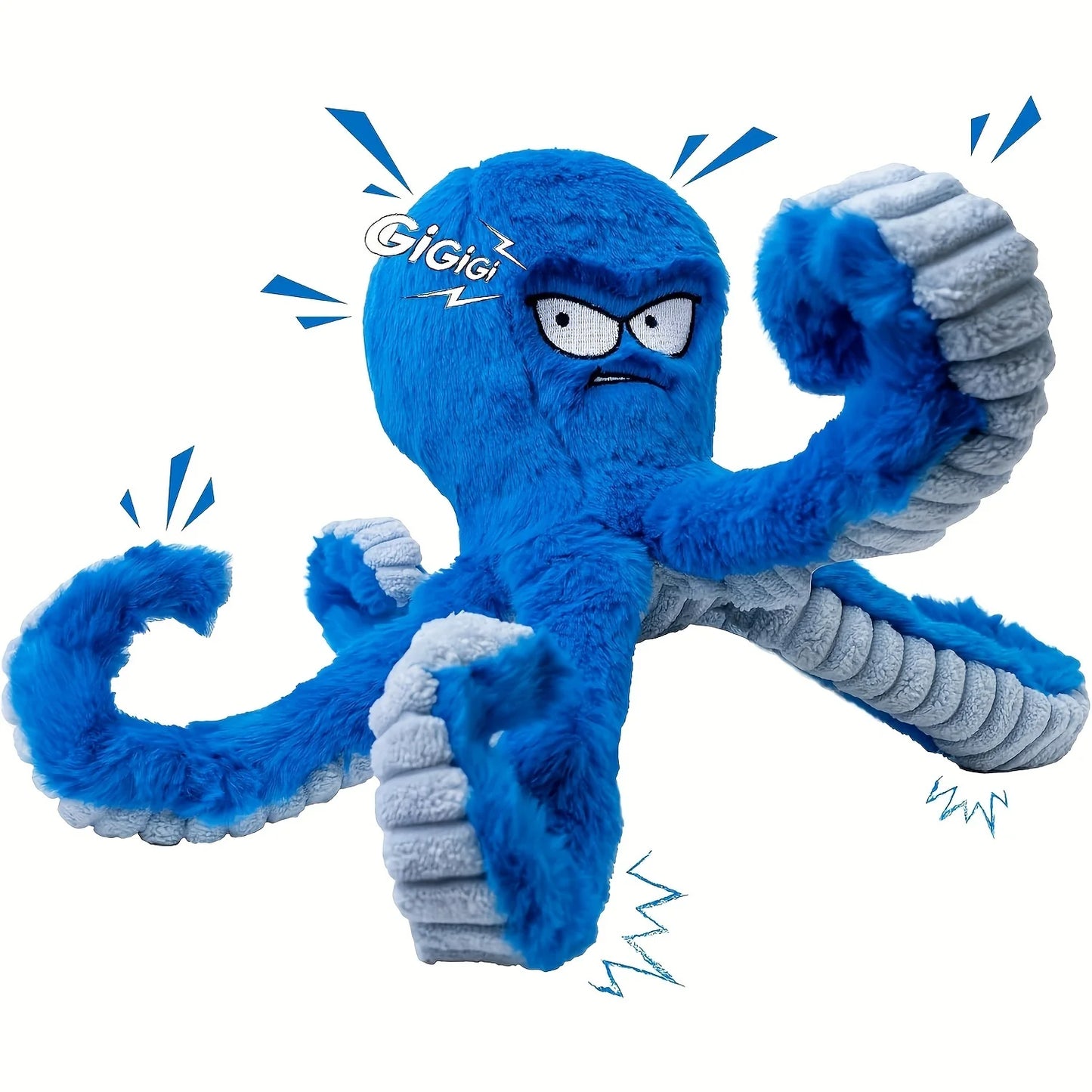 Octopus Pet Plush Toy Cat Dog Squeaker Squeaky Octopus Toy Bite Resistant Puppy Interactive Training Teeth Cleaning Chew Toys