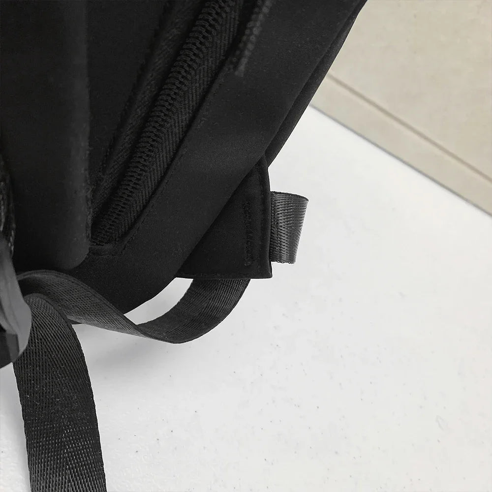 Large Capacity Solid Color Backpack, Simple Black Bag for Students & Travel