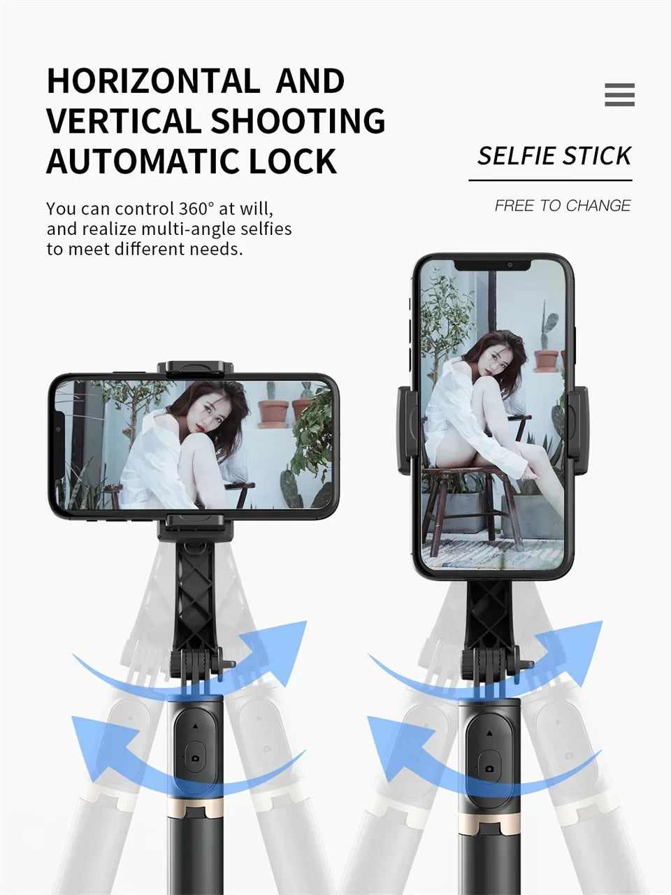Q08 Gimbal Stabilizer Mobile Phone Video Stabilizer Bluetooth Selfie Stick Tripod for Smartphone Live Vertical Shooting Bracket