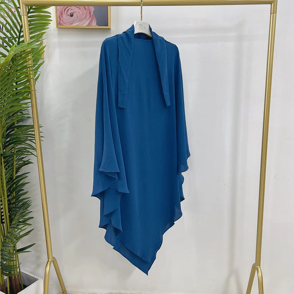 Eid Muslim Long Khimar Prayer Hijab for Women Ramadan Wrap Overhead Prayer Scarf  Islamic Dubai Saudi Niqab Headscarf 2024