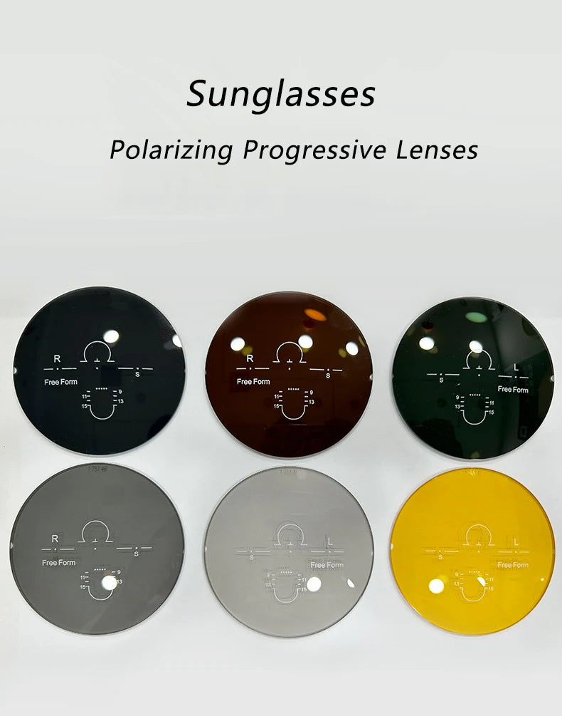 Sunglasses Polarized Progressive Lenses 1.50/1.56/1.61/1.67CR39  Optical Prescription Sunglasses Lenses UV Men Women