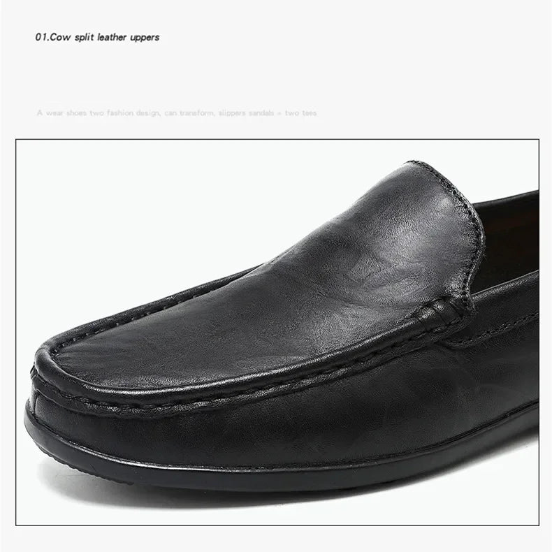 Genuine Leather Men Casual Shoes Luxury Brand Comfortable Man Loafers Italian Moccasins Breathable Slip on Men Driving Shoes