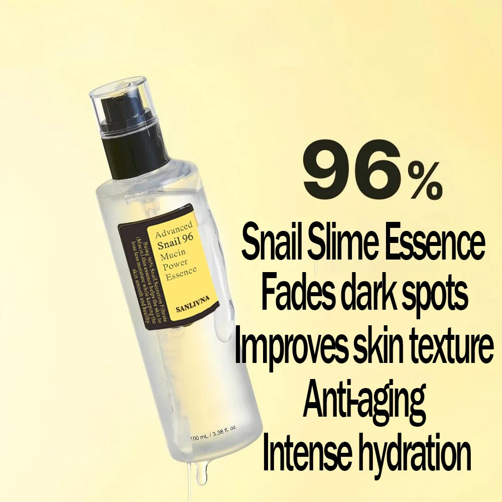 Korean Skin Care Snail Mucin 96% Facial Essence - Anti-Aging Firming Brightening Fine Lines Repair for Younger Looking Skin