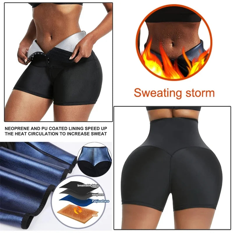 Sweat Sauna Pants Body Weight Loss Slimming Pants Waist Trainer Shapewear Tummy Hot Sweat Leggings Fitness Workout Pants